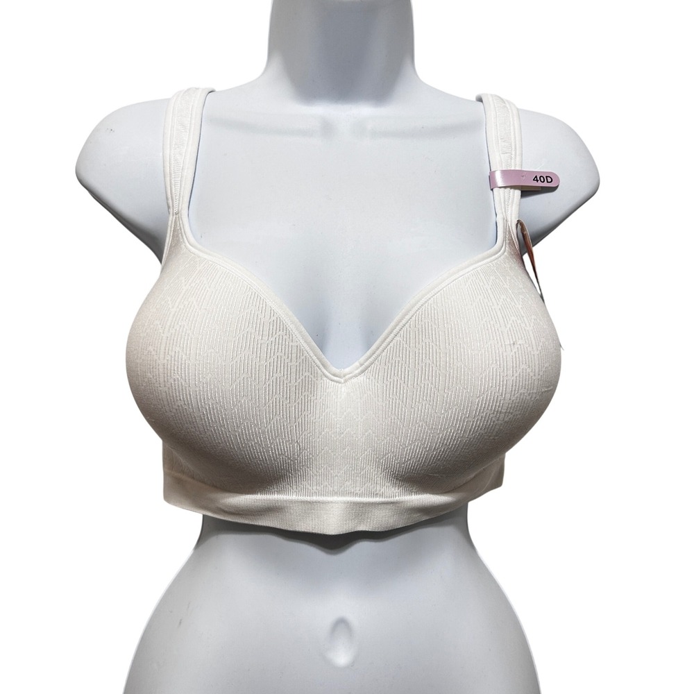 Bali Womens Minimalist Loungewear Comfort Revolution Bra 40D White Seamless 3463